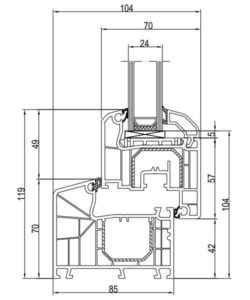 Rysunek techniczny Aluplast IDEAL 4000 plus