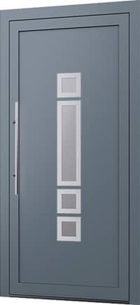 Wygląd zewnętrznych drzwi aluminiowych z panelem wsadowym Model E-1