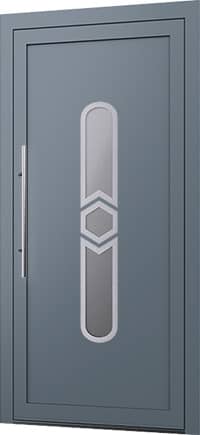 Wygląd zewnętrznych drzwi aluminiowych z panelem wsadowym Model E-6