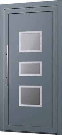 Wygląd zewnętrznych drzwi aluminiowych z panelem wsadowym Model E-7