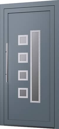 Wygląd zewnętrznych drzwi aluminiowych z panelem wsadowym Model E-14