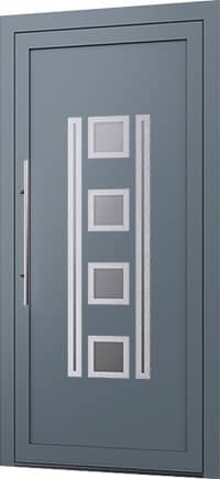 Wygląd zewnętrznych drzwi aluminiowych z panelem wsadowym Model E-16