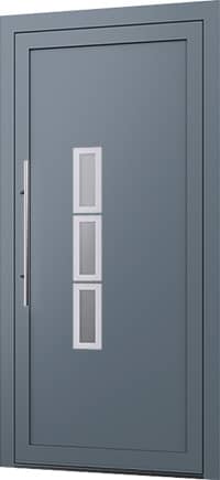 Wygląd aluminiowych drzwi zewnętrznych z panelem wsadowym Model E-28
