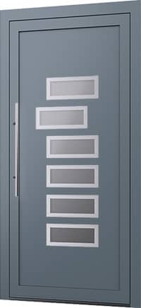 Wygląd drzwi zewnętrznych aluminiowych z panelem wsadowym Model E-49